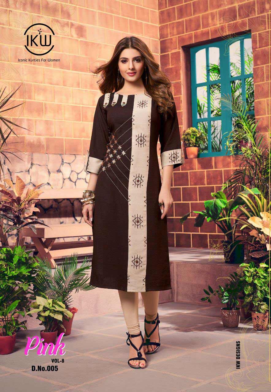 Pink Vol-8 IKW Designs Rayon Kurti Manufacturer Pink Vol-8 IKW Designs Rayon Kurti Manufacturer